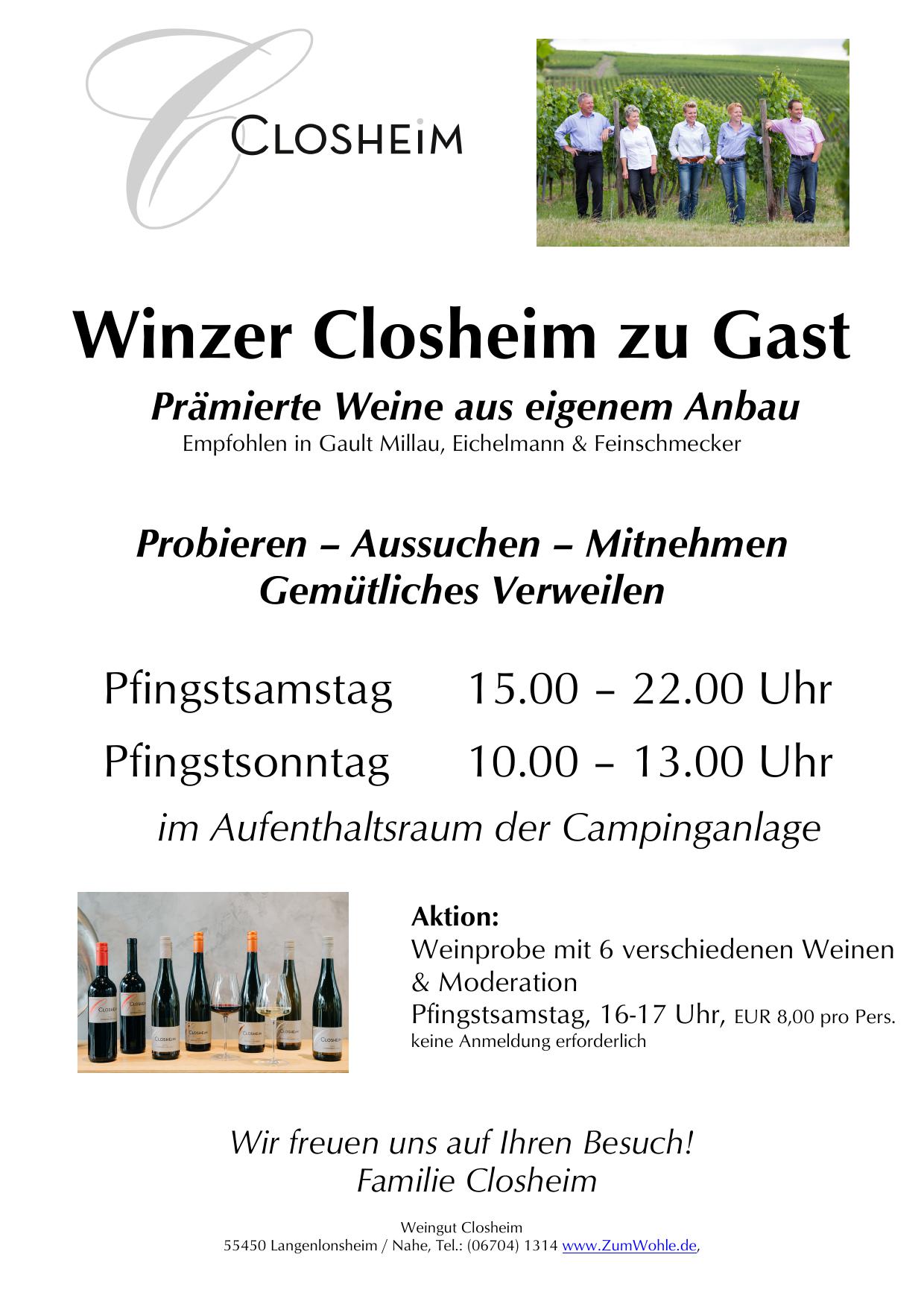 Closheim Winzer Kalberschnacke Programm 2024